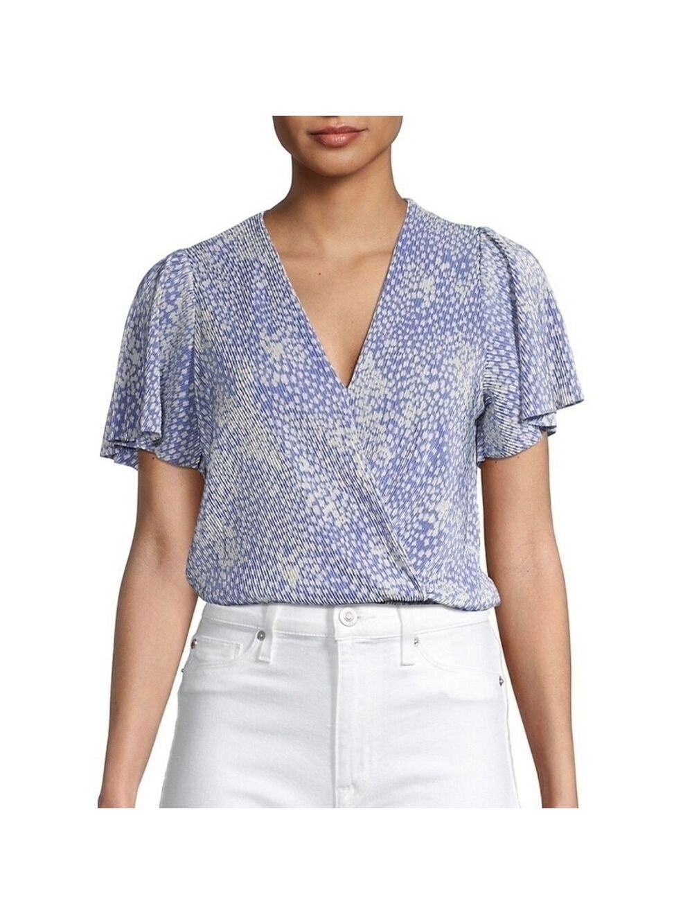 ASTR the Label Short Sleeve Plisse Top